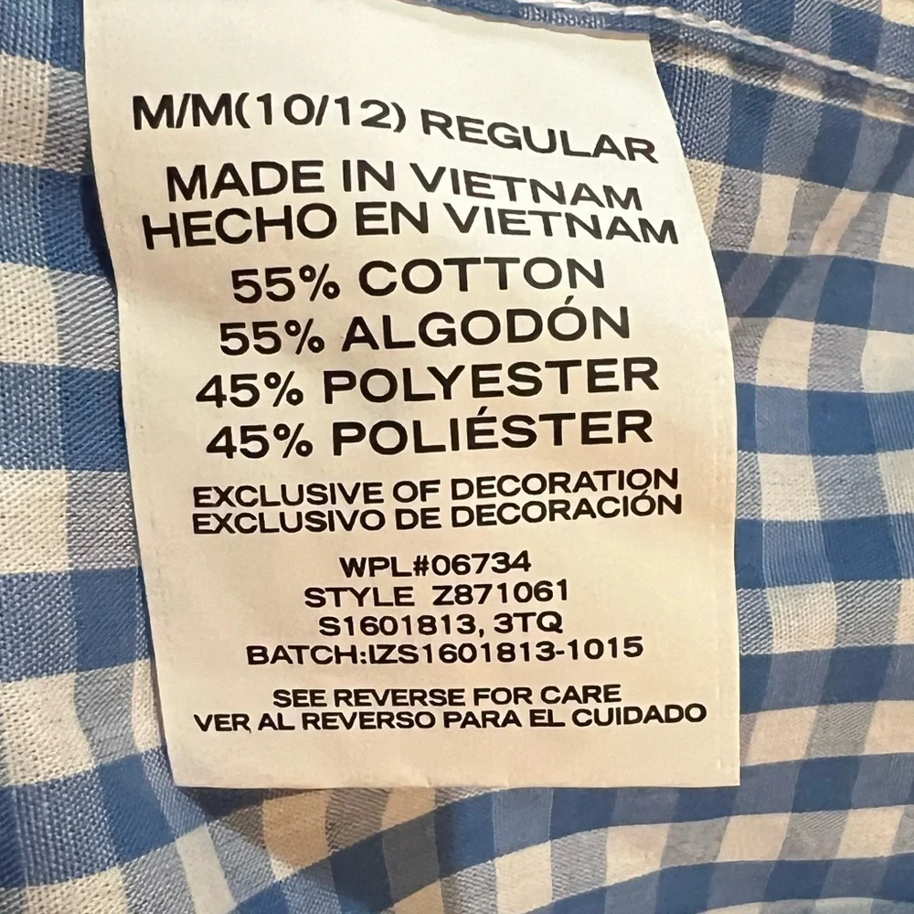 Izod Button Down Long Sleeve Shirt Boys Size M (10/12) Blue/White Stripe